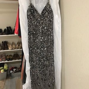 Long Sequined gown - Charcoal
